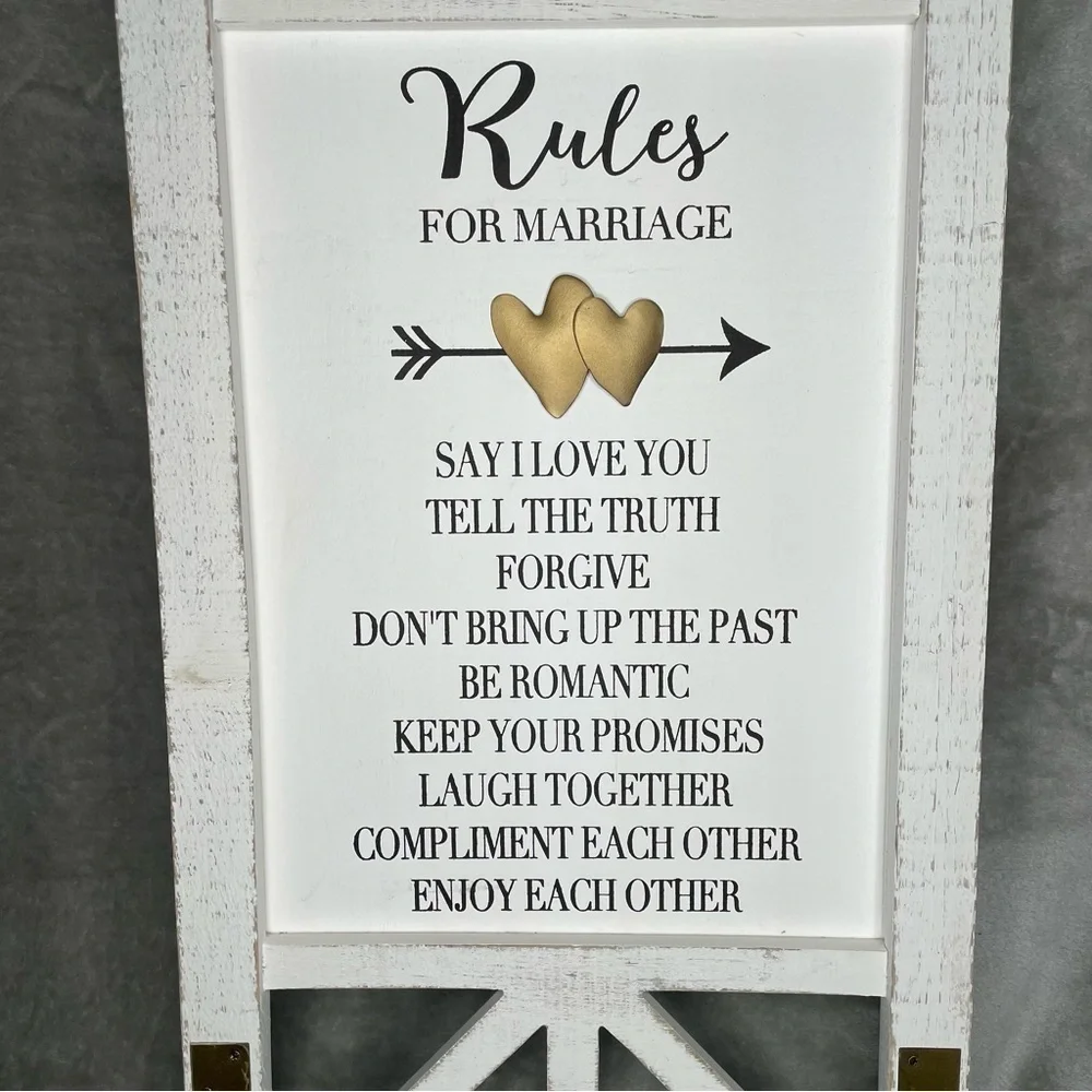 Cracker Barrel Marriage Rules Distressed Barn Door Wall Decor Farmhouse Signs